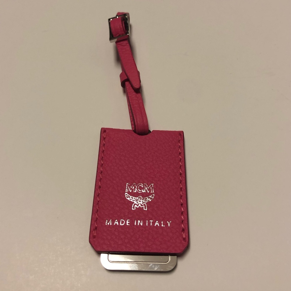 New MCM Mirror Hot pink bag tag